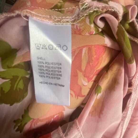 Betsey Johnson x Urban Outfitters Tori 90s Floral Pink Midi Dress Size Small - Picture 8 of 9